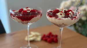 Hindbær cheesecake i glas
