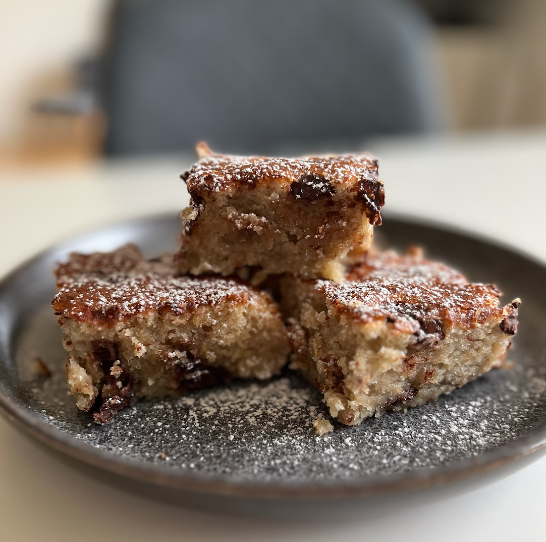 Banankage med chokoladestykker