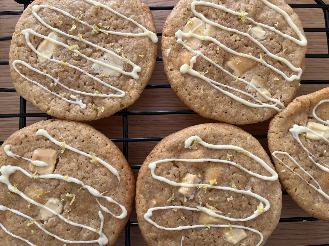 Cookies med citron og hvid chokolade