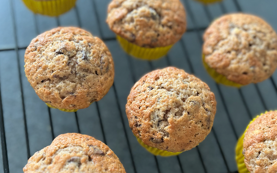 Bananmuffins med chokolade