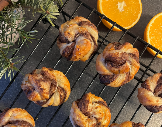 Butterdejssnegle med nutella og appelsin