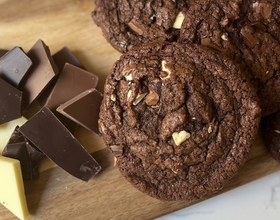 Triple chocolate chip cookies