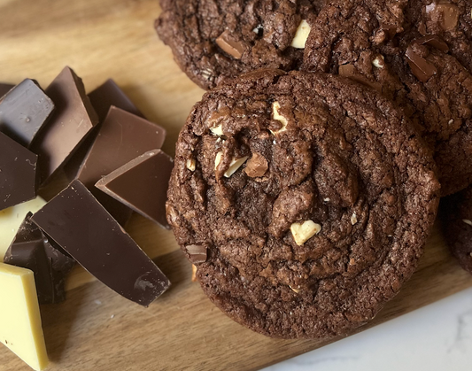 Triple chocolate chip cookies